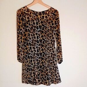 Limited Leopard Print Long Sleeve Dress Size 2